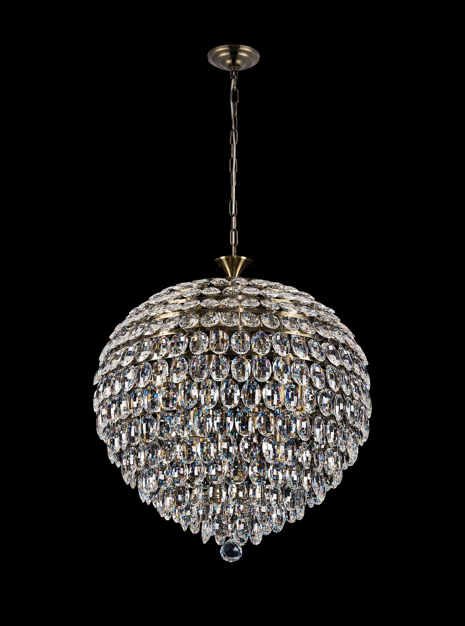 Coniston Pendant 12 Light (29.2kg) Antique Brass IL32810AB  Diyas Coniston Antique Brass